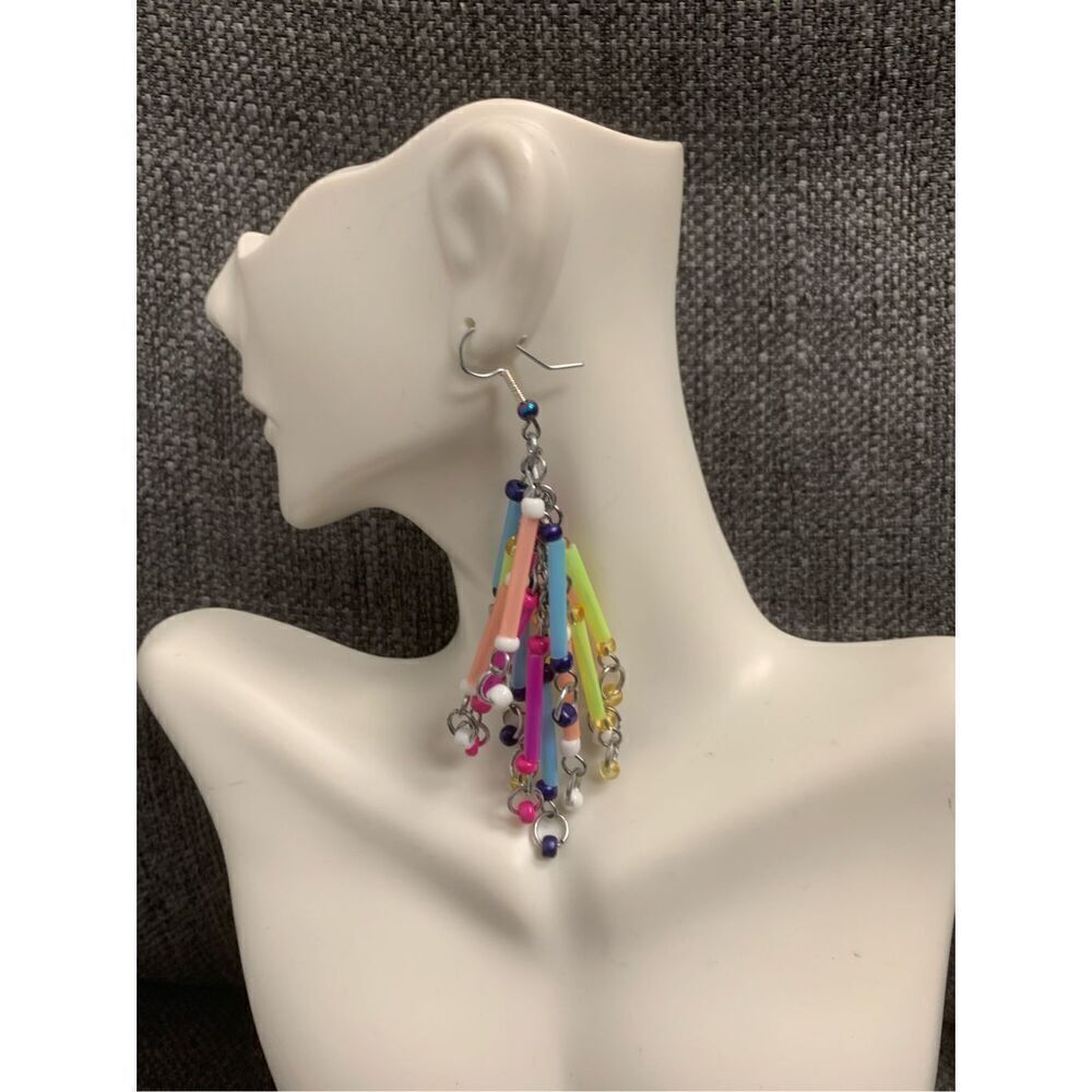Handmade Straw Dangle Earrings